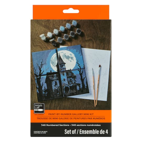 Haunted House with Moon Paint-by-Number Gallery Mini Kit by Artist's Loft®